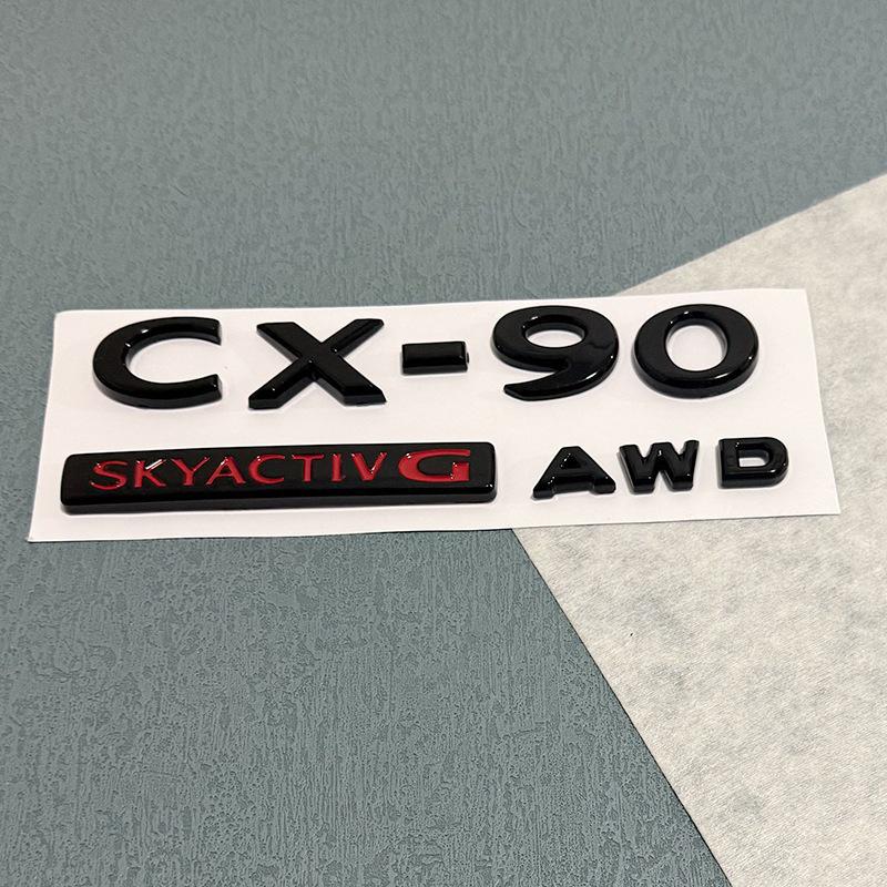 Gloss Black Trunk Badges for Overseas Mazda CX-60 CX-90 SKYACTIVG AWD
