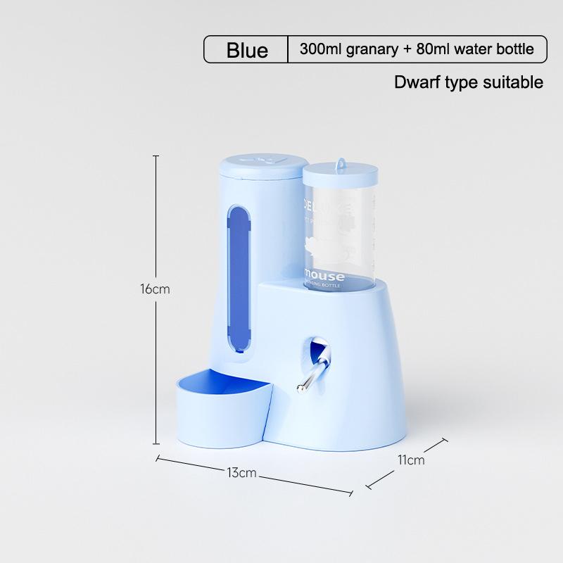 High Volume Leak-Proof Golden Bear Hamster Food Dispenser with Auto Water Fountain Pet Supplies