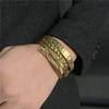 Punk-Retro-Armbänder aus Stahl mit geometrischen Formen für Herren mit mehrfarbigen Spiralen – ideal als Geschenk für Festivals