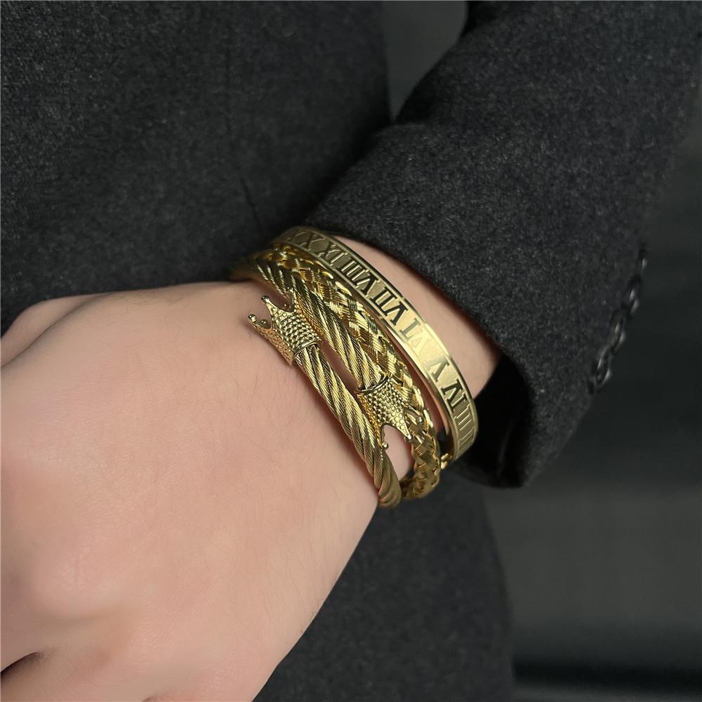Punk-Retro-Armbänder aus Stahl mit geometrischen Formen für Herren mit mehrfarbigen Spiralen – ideal als Geschenk für Festivals