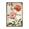 Flowers Metal Tin Sign Retro Plates Rose Peony Lavender Art Plaque Vintage Poster Garden Room Home Wall Decor Gift