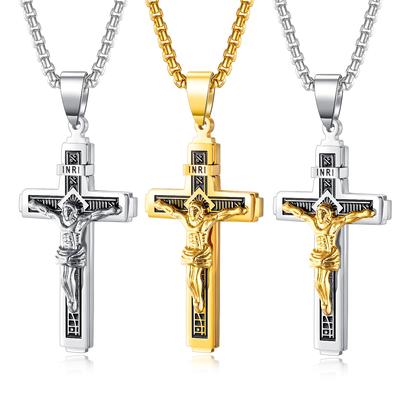 Vintage Trend Hip-hop Titanium Steel Jewelry Pánský kříž náhrdelník z nerezové oceli
