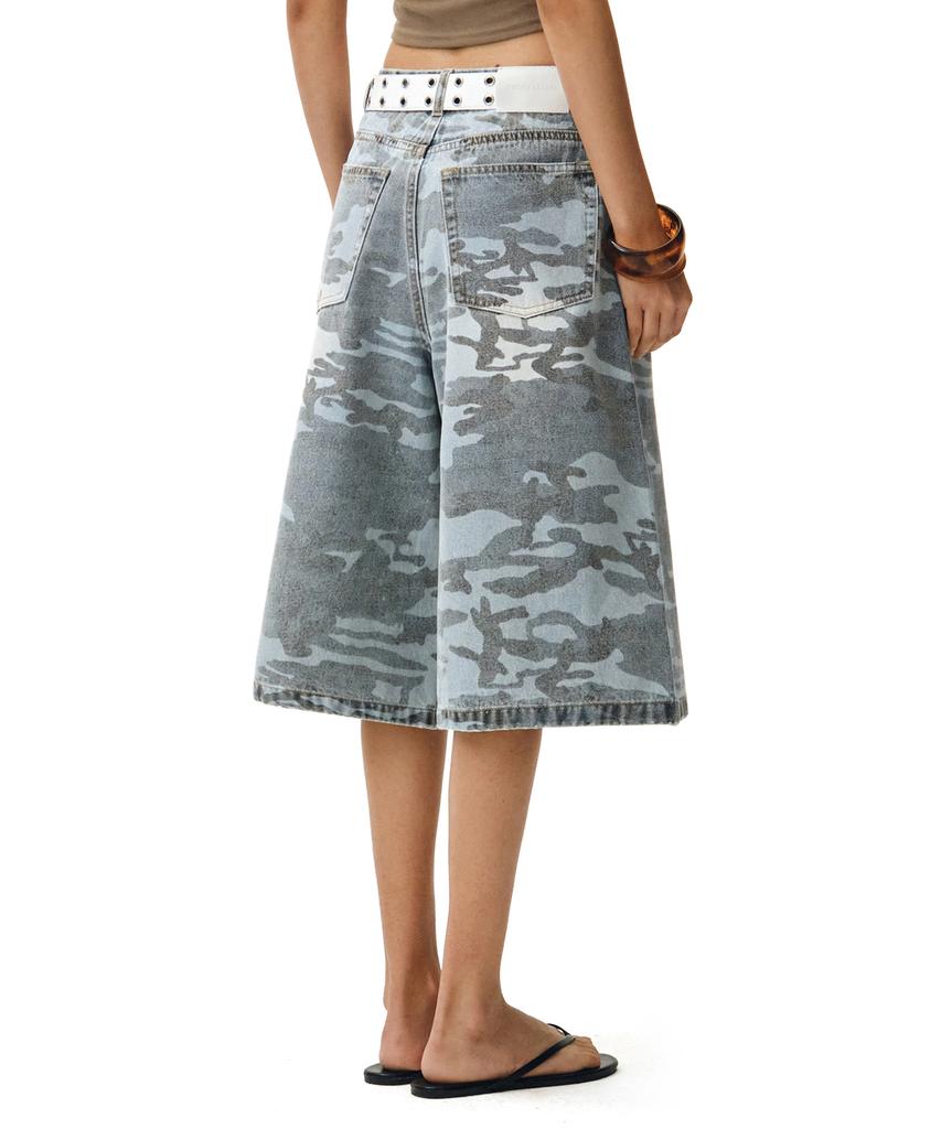 Deketeuumeon Camouflage Bermuda-Hose Dcwpt025Hellblau