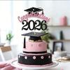 2026 Graduation Party Supplies 4PCS Cake Toppers With Paper Materials Design Paper Graduation Cake Inserts