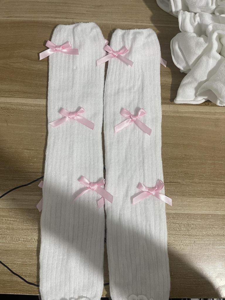 Gray Knitted Split Socks - Thick Ribbed Stripes, Calf-Length, Cozy Autumn/Winter Style, Loose Fit, Trendy Pile Socks