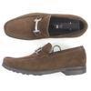 Great Salvatore Ferragamo loafers Gancini SilverMetal Brown Suede leather mens 6.5 Used