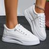 Dames Witte Sneakers Herfst Vetersluiting Dikke Zool Casual Flats Antislip Outdoor Wandelen Sport Board Schoenen Sapatos Femininos