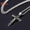 Men Necklace Jesus Cross Dangle Anti Rust Stainless Steel Jesus Pendant Necklace Jewelry for Party