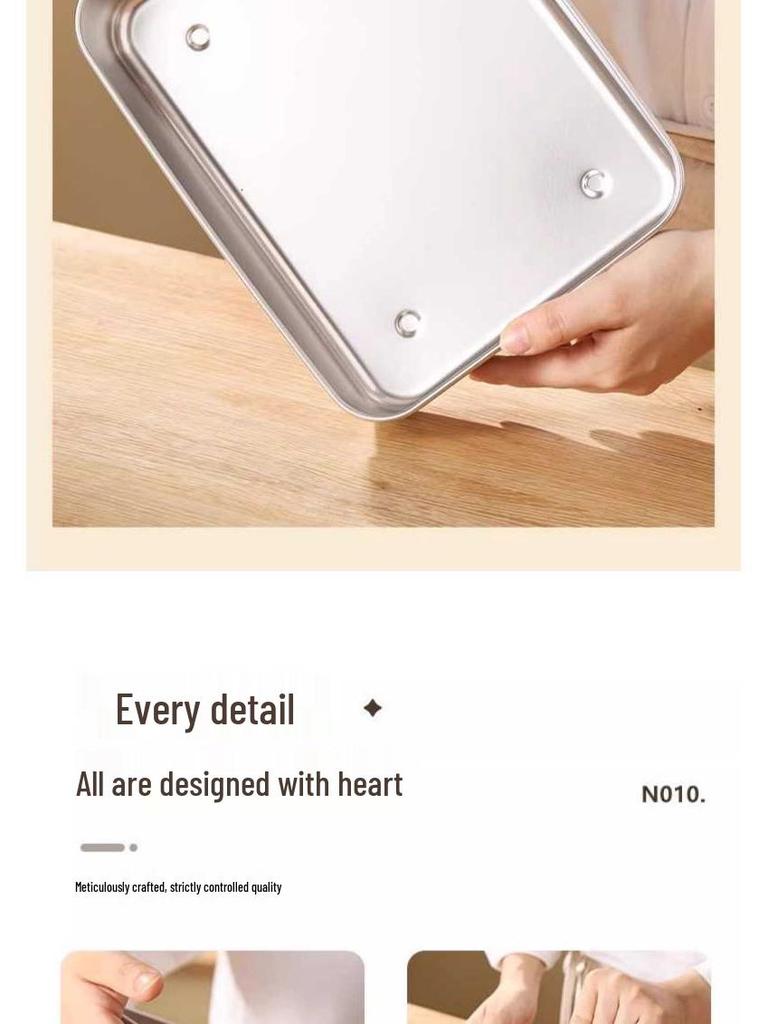 Food Grade 304 Stainless Steel Square Prep Dish with Lid