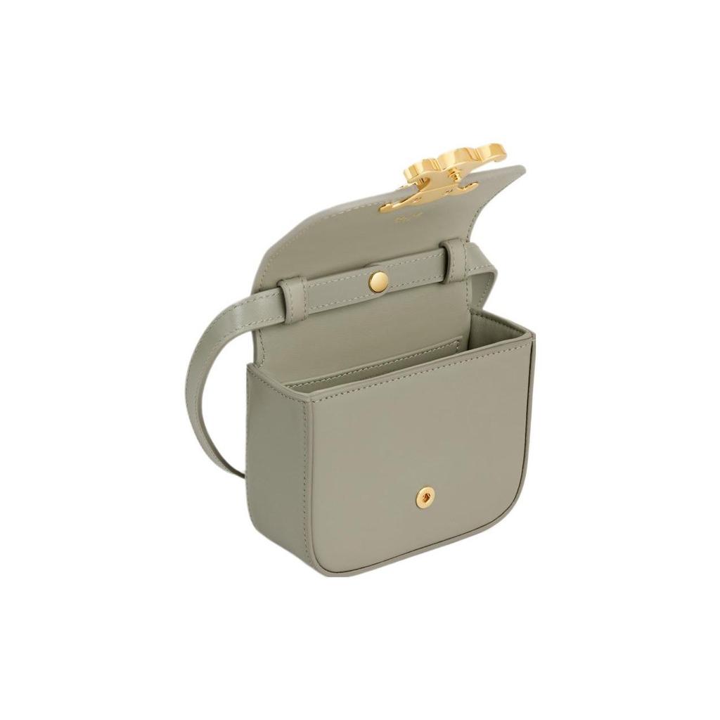 Celine Claude Arc De Triomphe Snap Closure Detachable Adjustable Shoulder Strap Shiny Calfskin Mini Shoulder Crossbody Bag Women Bags 10I513DPV-31GC