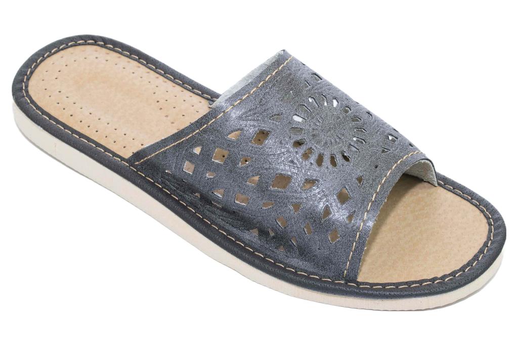 Gray women's slippers "Rozeta", comfortable women's slippers 42