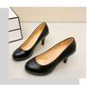 Etiquette high heels women's thin heels pointed table professional work shoes black 5cm student interview large size single shoes spot