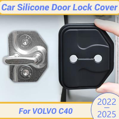 For VOLVO C40 2024 2025 Silicone Car Door Lock Buckle Protection Cover Elastic Anti-Collision Shock Absorbing Pad