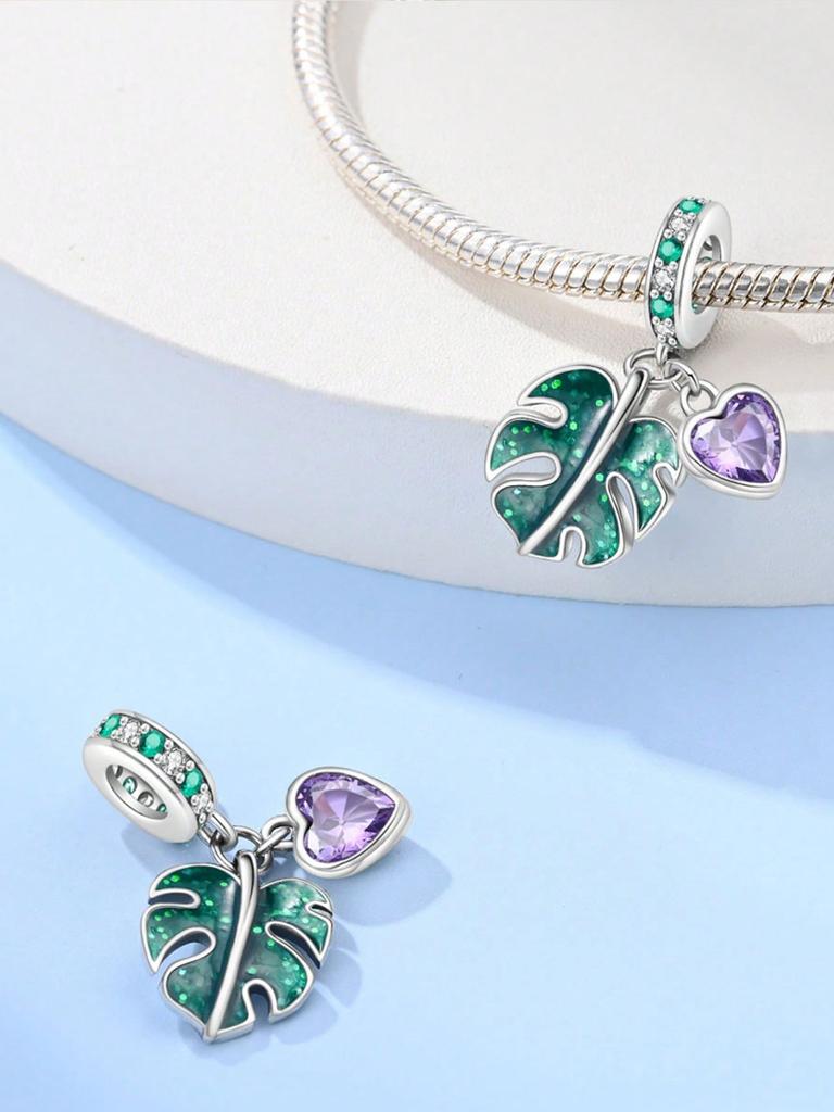 Pingente de Contas de Andorinha de Costas Verdes Banhado a Cobre Compatível com Pingentes Pulseira Original de Cobre Para Fazer Joias Pingente DIY