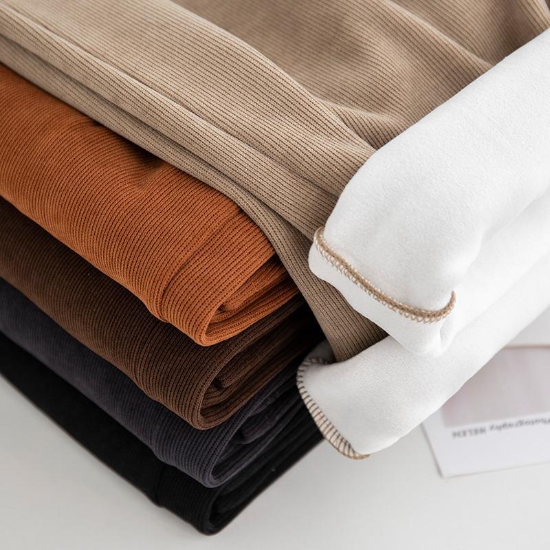 Maillard autumn and winter thickened thermal pants fleece sweatpants high waist straight pants casual wide-leg pants