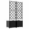 Garden Planter 2 pcs Black 80 x 40 x 143 cm Plastic