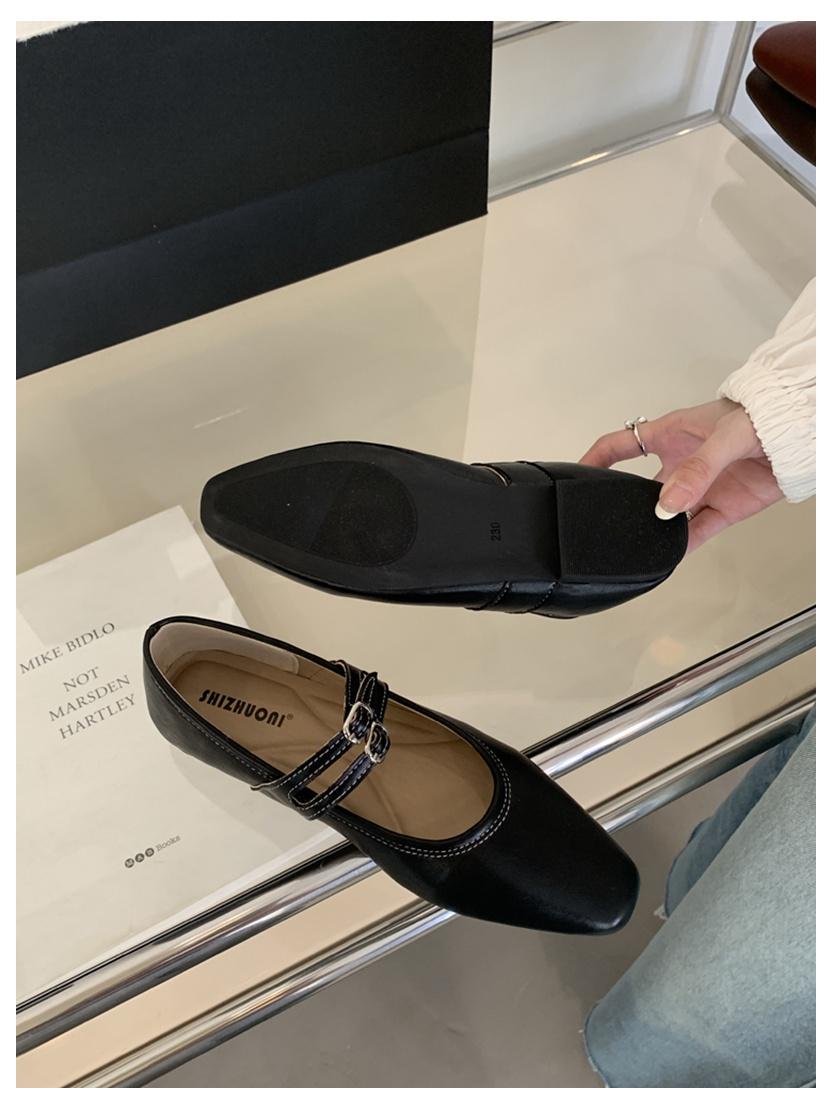 

New Fashion Footwear Flats Ballet Shoes Brand Designer Women Casual Loafer Mary Janes Shoes Square Toe Ballerina Soft Shoe Mujer 35 чёрный