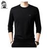 Men's Slim Fit Long-Sleeve T-Shirt, Round Neck, Solid Color, Roma Fabric, Pullover, Printed Sweatshirt