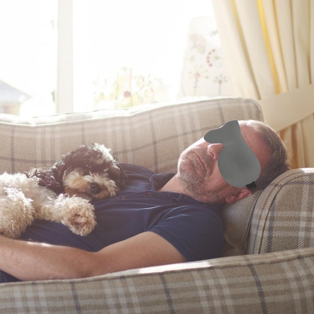 Light Blocking Sleeping Eye Mask Breathable Eyepatch Relieve Eyestrain for Men Women UseLight Gray