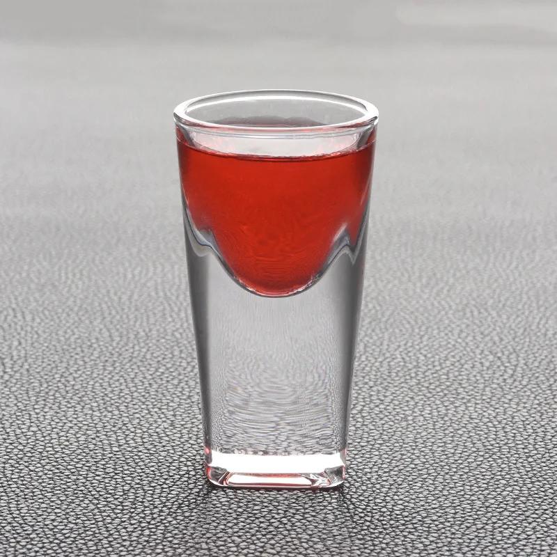 6 Stück Quadratischer Boden Dickes Glas 10ml/20ml Kleine Tassen Schnapsglas Trinkgeschirr Bar Dekor Transparent Baijiu Spirituosen Tasse Weindosierer