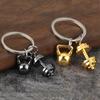 1 Pc Dumbbell Shaped Alloy Keychain, Realistic Sports Gym Bag Charm, CreativeFitness Key Ring for Purse Backpack Gift for Friend