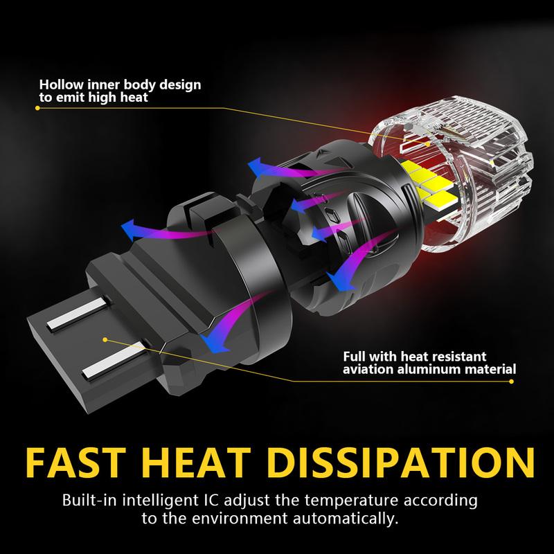 Katur 2x T25 3157 Car Led Bulb Brake Light Tail Light Super Bright 6000K White Powerful DRL Lamp Plug and Play For Buick Enclave