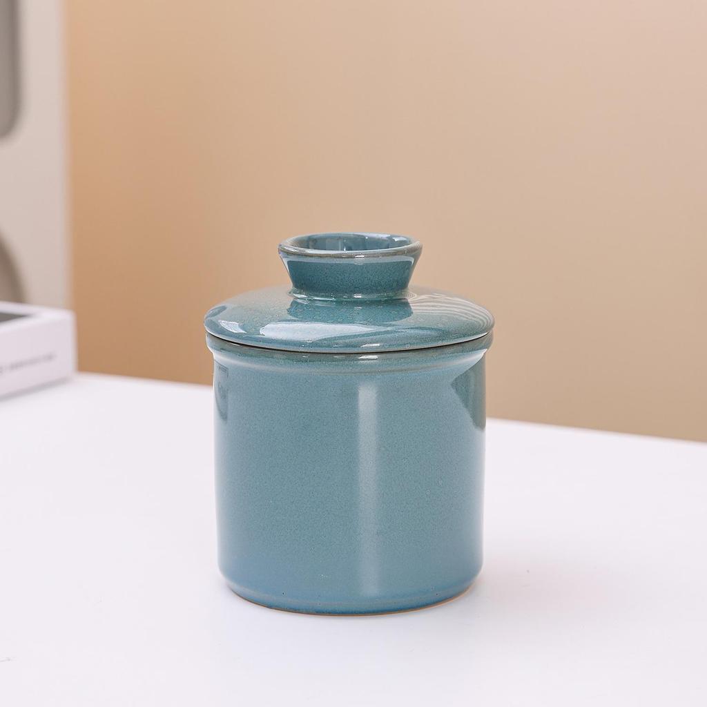 Ceramic Butter Dish - Freshness Preservation Sealed Jar, Creative Western Style Butter Box.