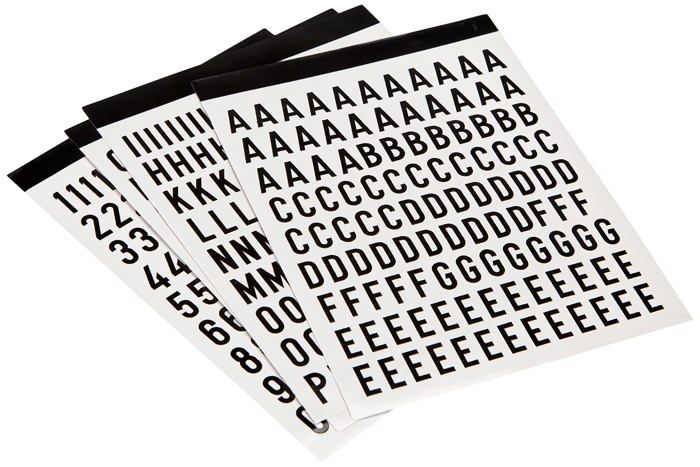 Lettre de transfert - lettre adhesive Apli - 4415 - Adhesives lettres/numeros/signes 15 mm Noir