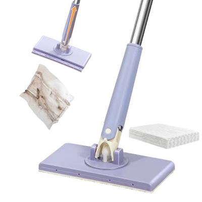 Mocio piatto con panno da cucina, bagno, casa, mini scopa con rotazione a 360 gradi, attrezzo per la pulizia della casa, facile da usare, asciutto e bagnato