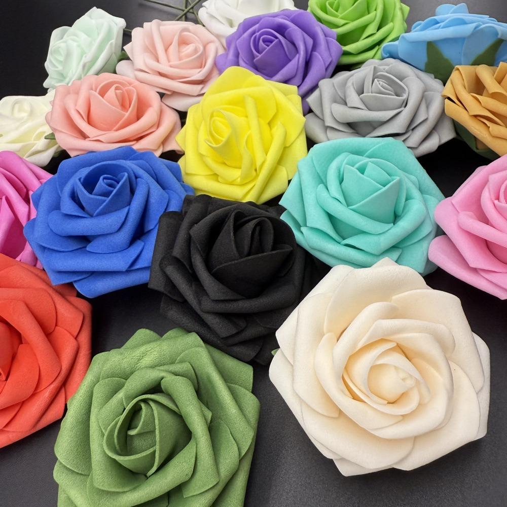 25 Stück Künstliche Rosenblumen Schaumstoff Falsche Faux-Blumen Rosen für DIY Hochzeitssträuße Dekoration Party Heimdeko Garten Ornament