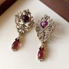 Luxury Retro Palace Style Full  Dangle Earrings For Women Antique Gold Color Drop Earrings Vintage Jewelry Accessories