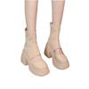 Thin elastic thin boots round head thick heel thick sole waterproof table spring short boots hollow Martin boots women