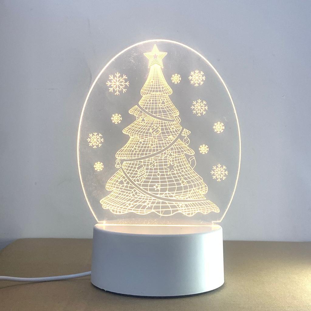 Creative 3D LED Night Light 7 Color Acrylic Veilleuse ABS Plastic Base LED Night Lamp for Children's Room Table Desk Use