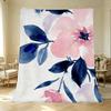 Skin-friendly Soft Flannel Throw Blanket Watercolor Floral Design, Cozy Warm Decor for Home, Dorm, Christmas & Halloween