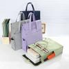 Multiple Pockets Tote Bag Double-Layer Shoulder Handbag Portable Student Tutorial Bag  Children