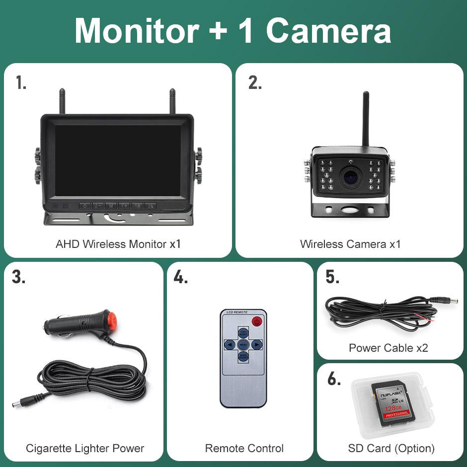 

GreenYi Wifi BSD 7-дюймовый DVR-монитор AHD 1080P с высоким разрешением, ночное видение, обратный резервный рекордер, беспроводная камера для автобуса, грузовика No SD Card