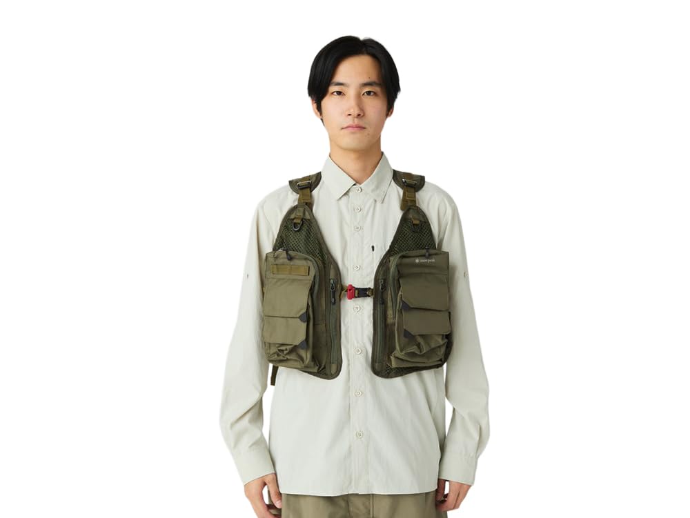 Snow Peak SP FF Joint System Vertical Strap Mesh Vest and Olive One SPF-JK-25AU903, Men's Women's,