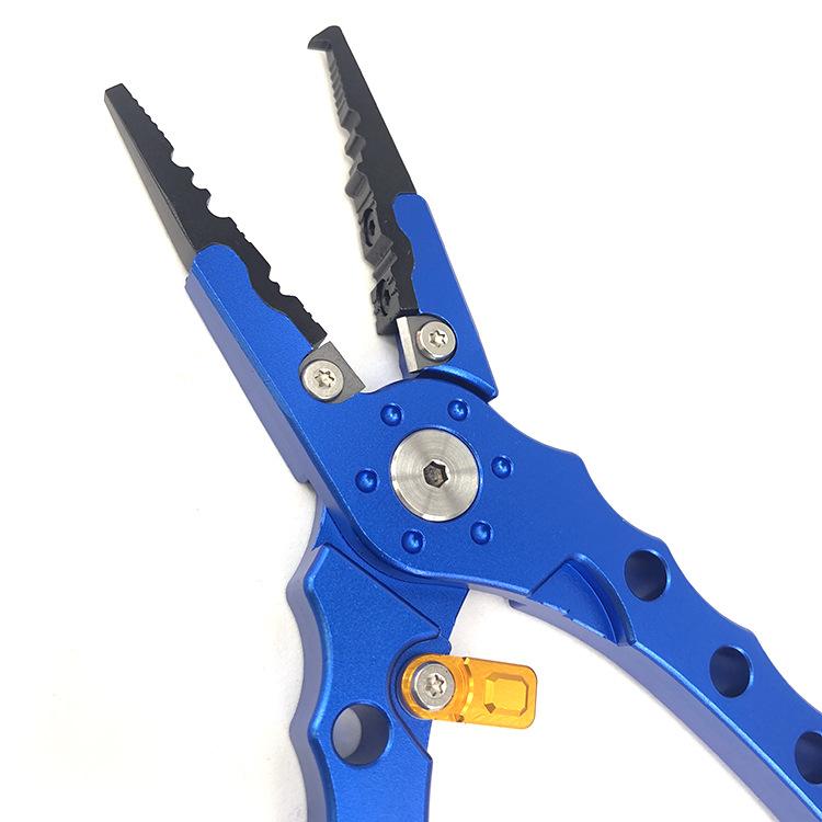 Aluminum Alloy Lure Pliers Controller Upper Ring Open Loop Cut Wire Clamp with Lock Fishing Clamp Fishing Tool