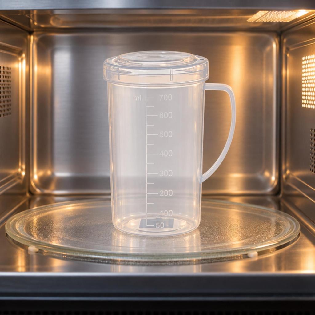 Translucent Microwave-Safe Measuring Cup with Lid Clear