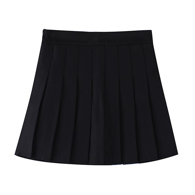 

Korean Chic Multi-Color Pleated Skirt: Playful & Sweet JK-Style Lined Short Skirt S чёрный