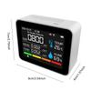Indoor Air Quality Monitor 12 Functions WiFi Thermometer Hygrometer WiFi for Tuya Smart App with 2.8" Color Display Support Alar