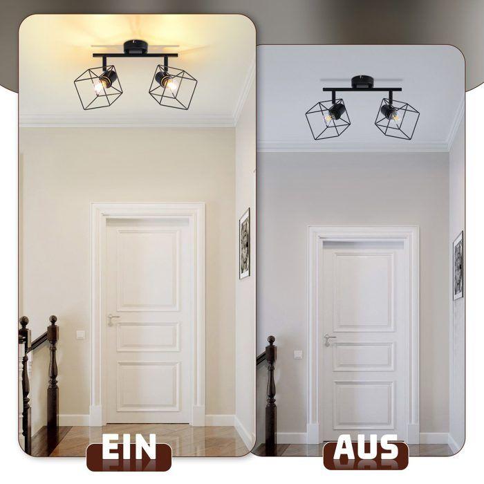 Spot de plafond - NETTLIFE - Spot 2 ampoules - E14 - Orientable 350° - Métal noir