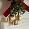 Hanging Christmas Chime Bell Red Pine Cone Bell Pendant Christmas Velvet Bow Bell  Xmas Decor