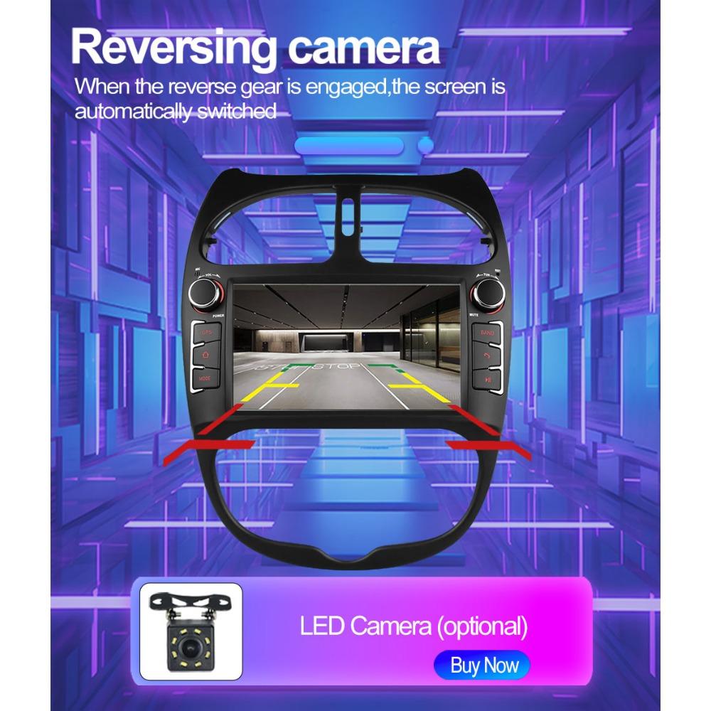 7'' Car Radio Android Carplay For PEUGEOT 206 206CC 206SW 2000-2008 Car Multimedia Player Autoradio 1+32GB