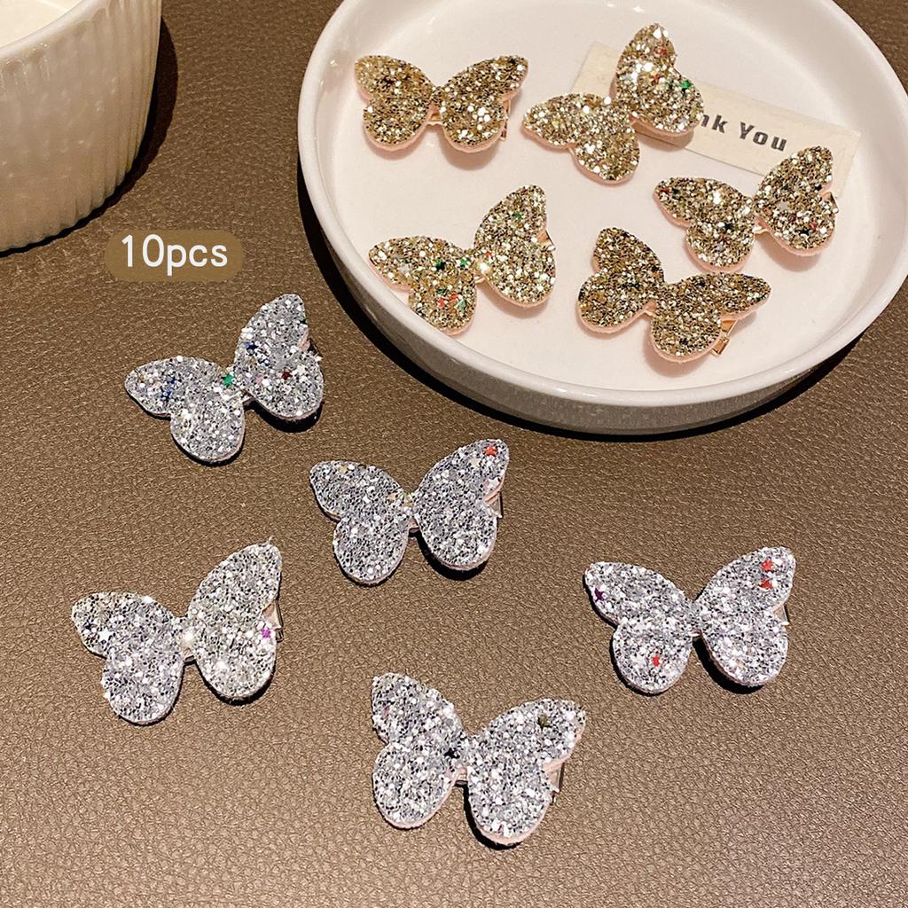 10 gold and silver butterfly hair clips are fashionable, sweet, and cute hair accessories suitable for daily use