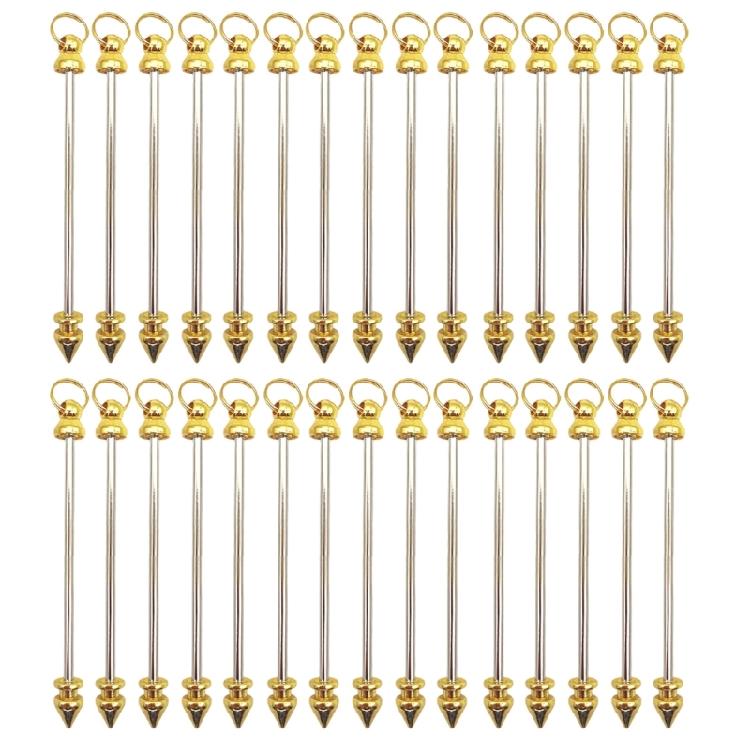 30Pcs Stylish Rod Pendants Metal Jewelry Supplies Jewelry Craft Metal Stick Pendants for Custom Necklaces and Earrings