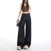 Denim Blue Retro Wide Leg Pants Women's Summer Lyocell Loose Thin Tall Ice Silk Straight Casual Floor Pants