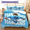 Erling Haaland Set Copripiumino Matrimoniale Coperta Federe Decorazione Casa Regalo di Compleanno (1 * copripiumino + 2 * federa, senza nucleo)