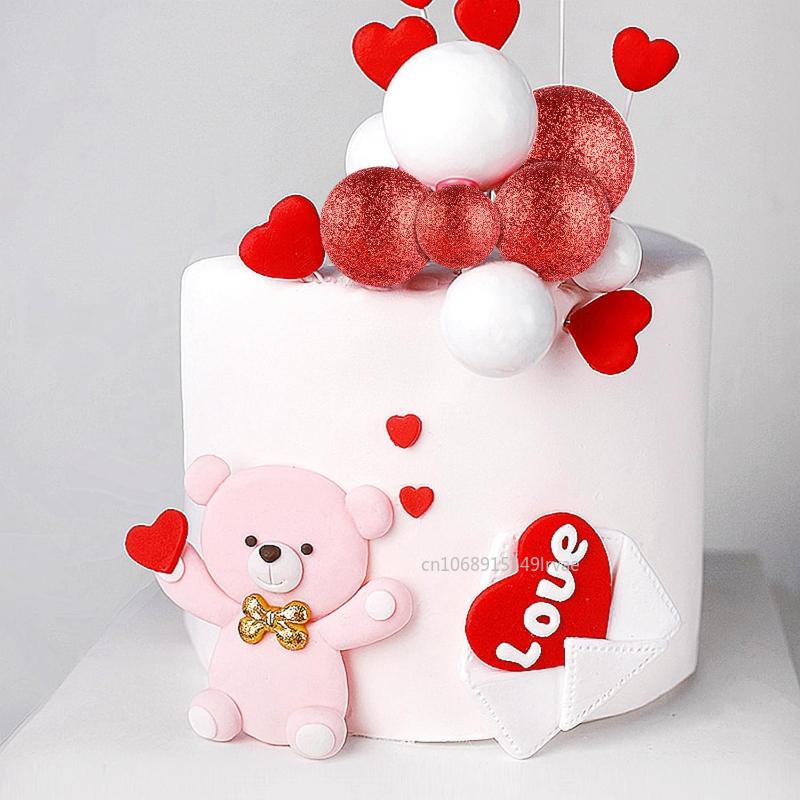 20Pcs Ball Cake Topper Round Mini Balloons Cake Topper Gold Balls Cupcake Toppers Wedding Birthday Valentines Party Cake Decor