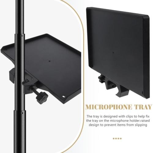 Toyvian Microphone Stand Tray, Sound Card Tray, Music Stand, Accessory Holder, Height Adjustable, for Video and Selfie Shooting